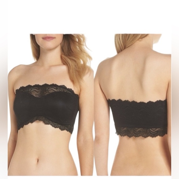 SPANX NWT Undie-Tectable Bandeau Bra in Black Size Large Very Black Strapless - Picture 2 of 13